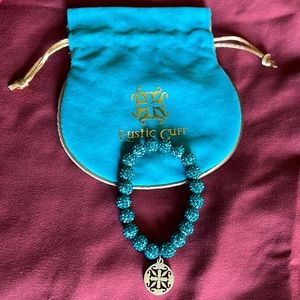 Hard turquoise Rustic Cuff bracelet